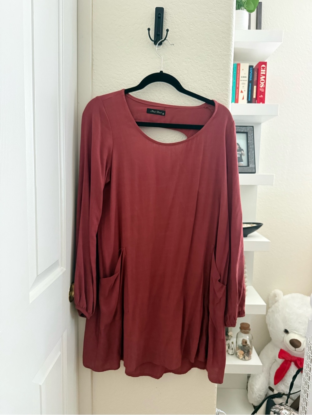 Final Touch Rust Long-Sleeve Tunic with Pockets
